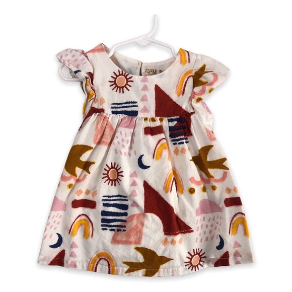 Genuine Kids from‎ OshKosh Girls Size 12 Months Sun Geometric Moon Flutter Dress - Picture 1 of 12